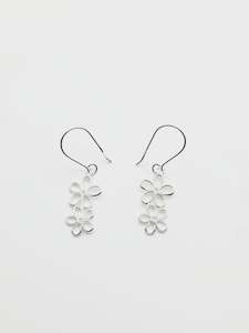 Sterling Silver Double Flower Earrings