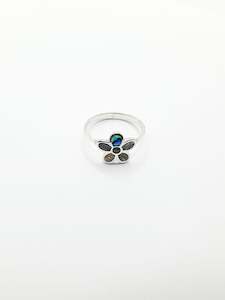 Sterling Silver Paua Flower Ring