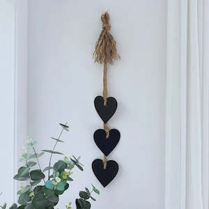 Hanging Hearts - Black