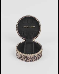 Jewellery Box - Leopard Round