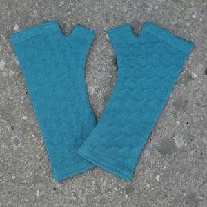 Kate Watts Merino Gloves - Teal Textured