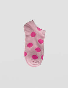 S + G No Show Socks - Blush & Fuchsia Dots