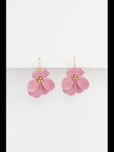 Hydrangea Petal Earrings - Flamingo Pink