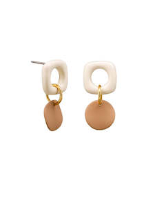 White/Tan Angie Earrings