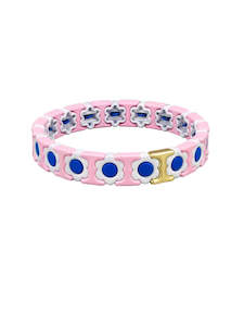 Pink Daisy Tile Bracelet