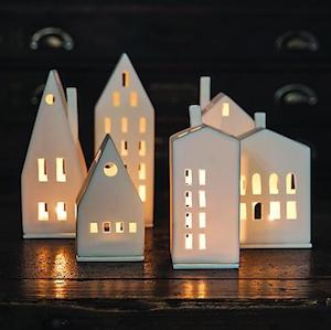 Porcelain Tealight Houses - Large (all designs)