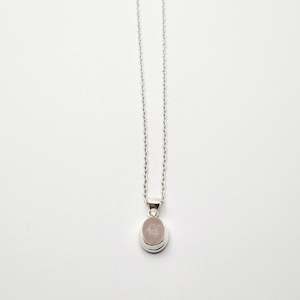 Sterling Silver Rose Quartz Necklace