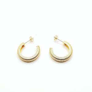 Gold Textured Hoops