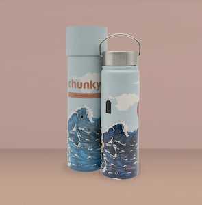 Chunky Cylinder Drink Bottle - Blue Wave