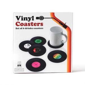 Retro Vinyl Coasters - Set of 6