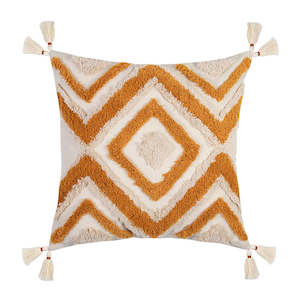 Nomad Tassle Cushion - Natural/Mustard (SALE)