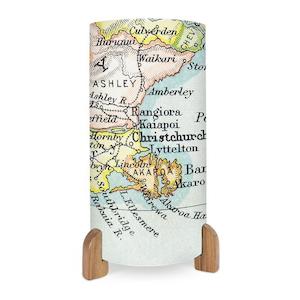 Vintage Canterbury Map Table Lamp