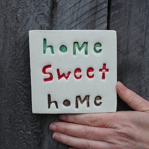 Furniture: Home Sweet Home Rainbow Square Tile