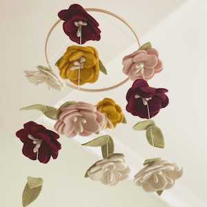 Furniture: Floral Felt Baby Mobile