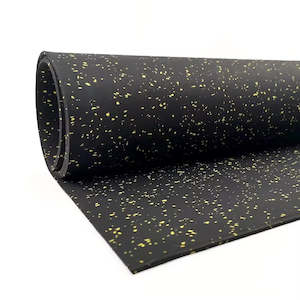 EPDM Gym Floor Roll - Black with Yellow- 10mm x 1m