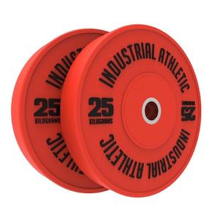 Footwear: 25kg HD Bumper Plates - Red/Pair