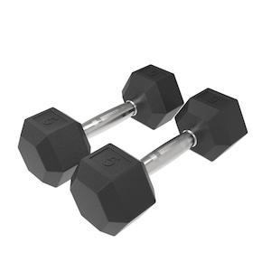 5kg HD Rubber Hex Dumbbell - Pair