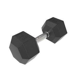 15kg HD Rubber Hex Dumbbell