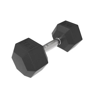 12.5kg HD Rubber Hex Dumbbell