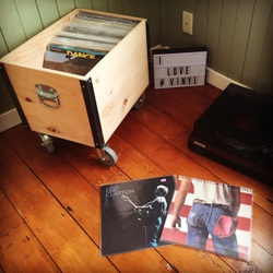 Wooden furniture: Vinyl storage crate