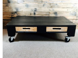 Black modern pallet coffee table