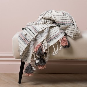 Rural post pick-up and delivery: Blush Tassel Throw