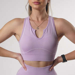 Clothing: Hybrid Seamless Lilac Sports Bra