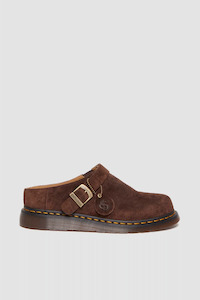 Clothing: Isham Buckle Mule - Dark Brown Oasis Suede