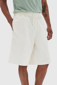 Tim Wide Cotton Short - Cream