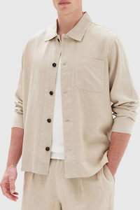 Clothing: Corby Linen Chore Jacket - Clay