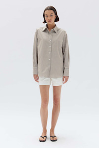 Signature Poplin Shirt - Pea / White Stripe