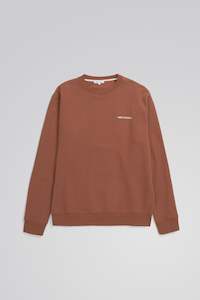 Arne Relaxed Oragnic Logo Sweatshirt - Red Ochre