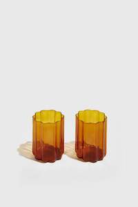 Wave Glasses Set of Two - Amber