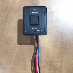 Caravan or motorhome: Lippert Interior EXTEND/RETRACT Switch (Black) – Infinity RV Infinity Caravans Motorhomes Sales & Service