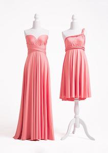 Infinity Dresses: Coral Pink Multiway Infinity Dress