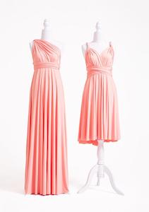 Peach Coral Multiway Infinity Dress