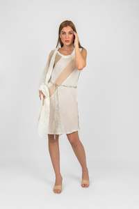 Clothing: Handmade Linen Dress Moscardino Coccio - Marilu