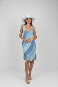 Clothing: Handmade Linen Dress Cernia  Blue - Marilu