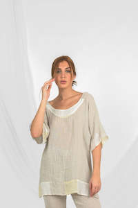 Handmade Linen Blouse Cicala Beige - Marilu