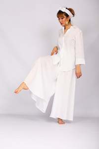 Clothing: Pure Linen Trousers Procida - PosiTiamo