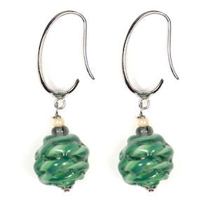 Clothing: Murano Glass Earrings Freedom Green- Antica Murrina Venezia