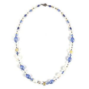 Murano Glass Long Necklace Aida Blue - Antica Murrina Venezia