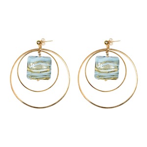 Murano Glass Earrings Circle Happiness Aqua - Antica Murrina Venezia