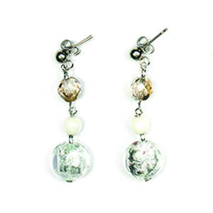 Murano Glass Earrings Giudecca White - Antica Murrina Venezia