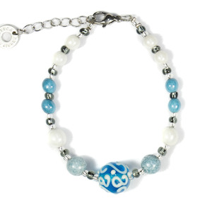 Clothing: Murano Glass Bracelet Salute Blue - Antica Murrina Venezia