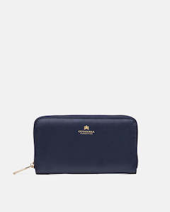 Genuine Leather Wallet Pam Navy - Cuoieria Fiorentina