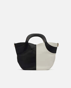 Genuine Leather Tote Flora Black&White - Cuoieria Fiorentina