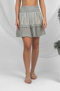 Handmade Linen Skirt Bellucci Grey - Marilu