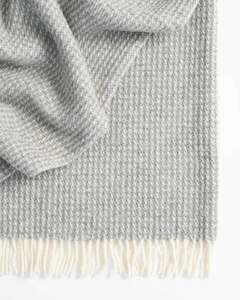 Weave Home Breckon Wool Throw Blanket - Fog | NZ Made | Waffle