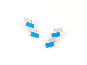 General store operation - other than mainly grocery: Mystic Forms Step Earrings - Silver and Sky Blue